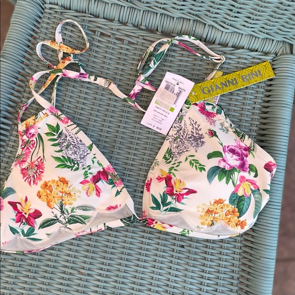 Gianni Bini Pretty Petals Halter bra NWT size Large - Picture 9 of 11